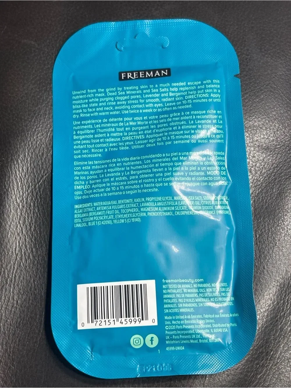 3 New Freeman Clay & Gel Face Mask Set - Blue, Orange, White